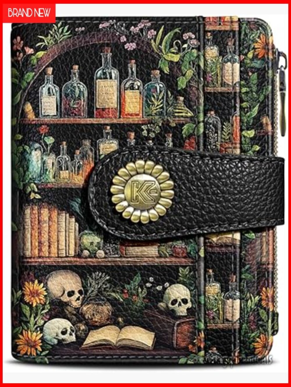 Compact RFID Bifold Wallet with Zipper Coin Pocket 10 Card Slots